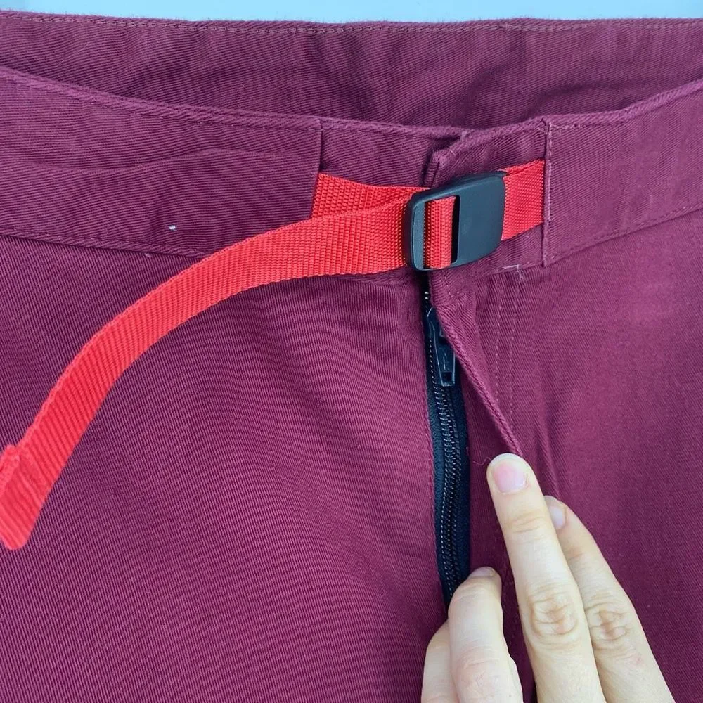 Topo Designs Womens Climb Pants Size L Organic Cotton Outdoor Hiking NWT Burgund - Picture 10 of 15